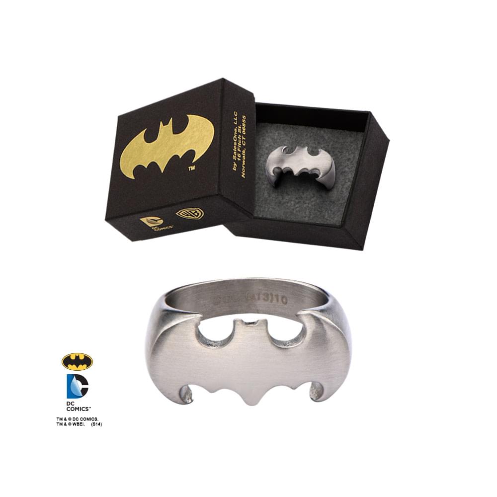 DC Comics Batman Logo Silver Matte Ring