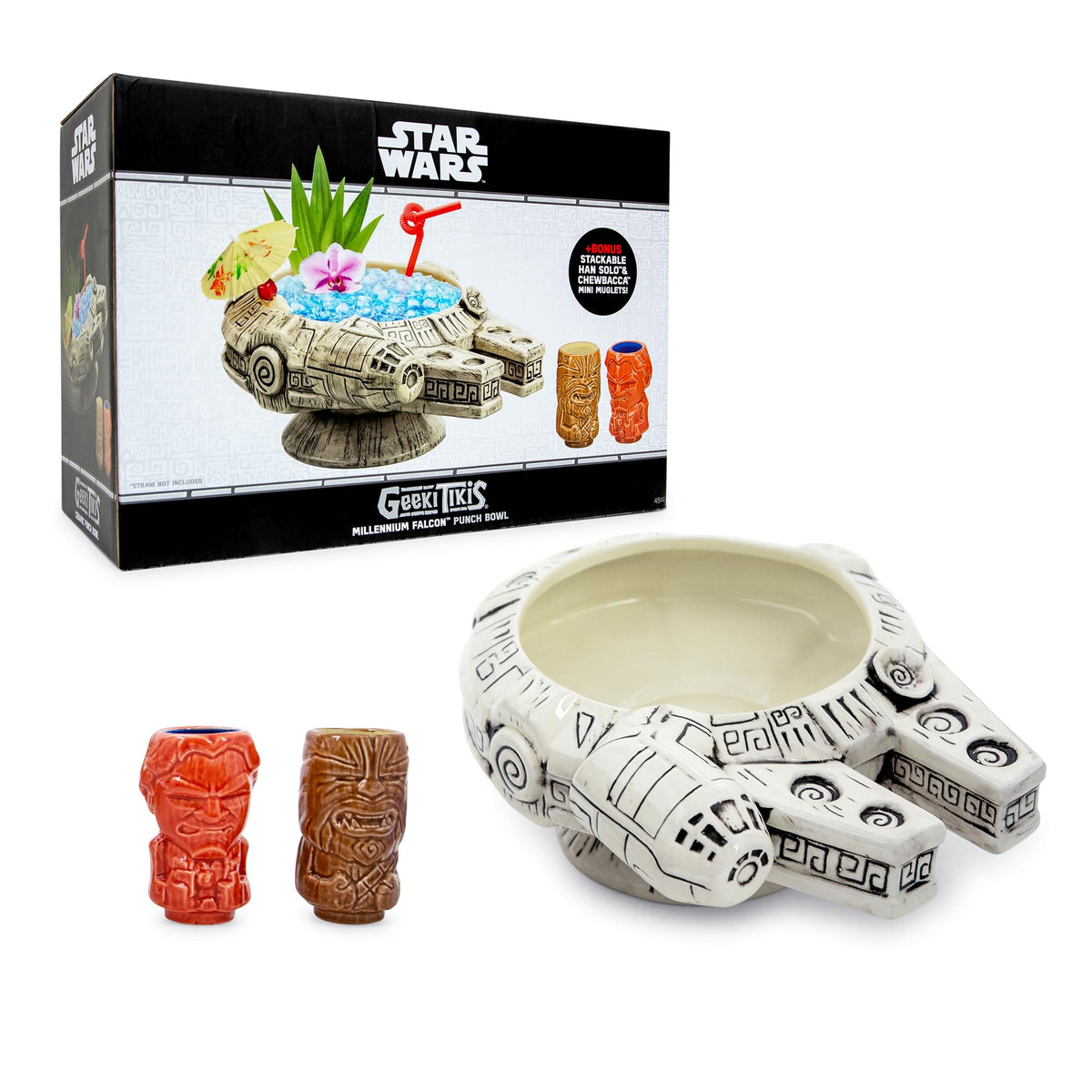 Geeki Tikis Star Wars Millennium Falcon Punch Bowl Set With Mini Muglets