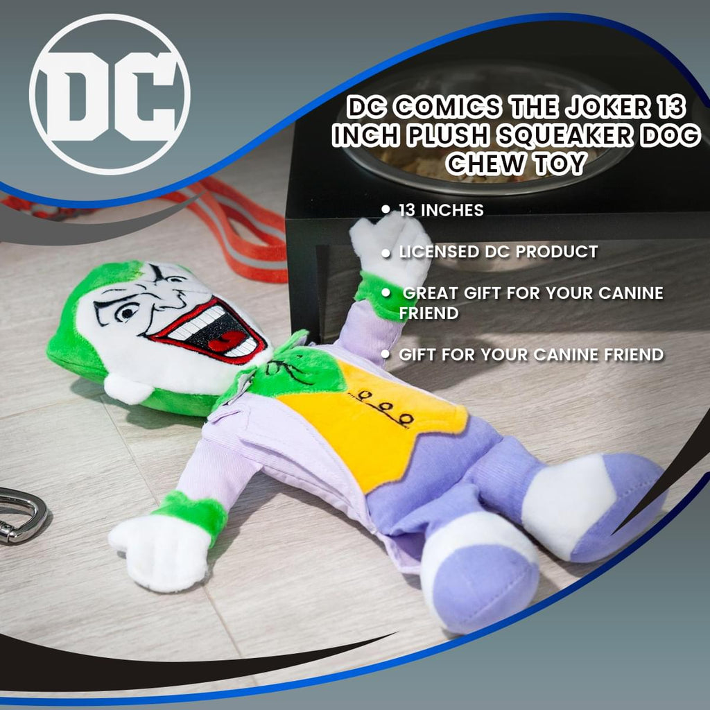 DC Comics The Joker 13 Inch Plush Squeaker Dog Chew Toy
