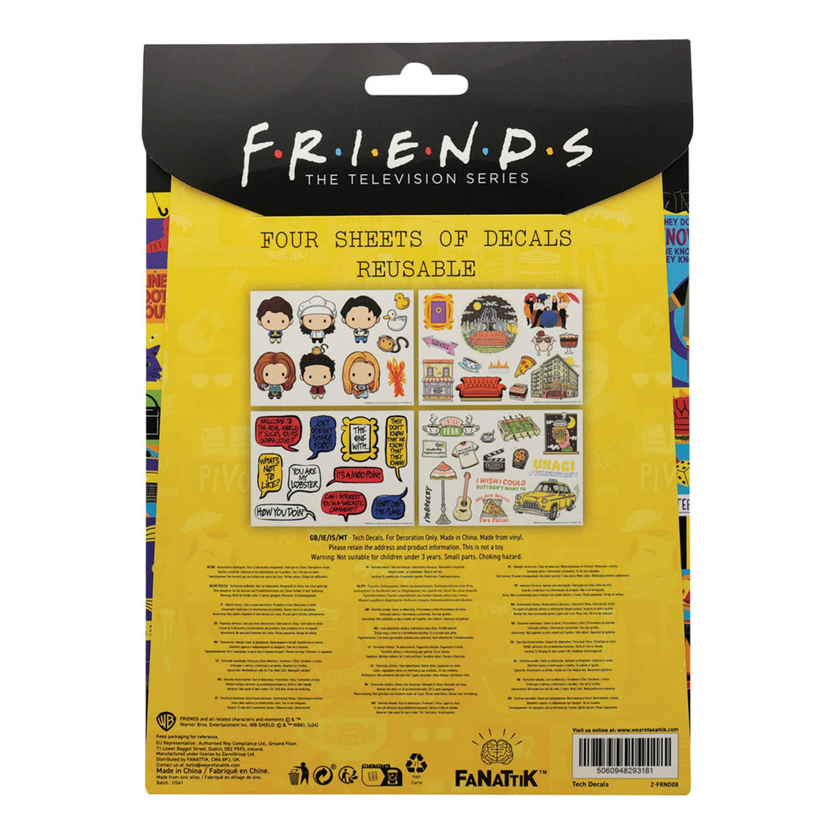 Friends Characters and Icons Reusable Tech Decals | 48 Stickers