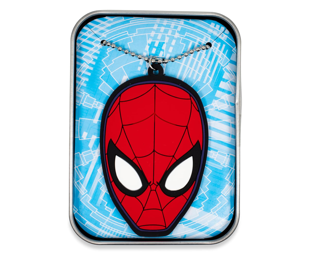 Marvel Spider-Man Printed Tin Case w/ Rubber Charm