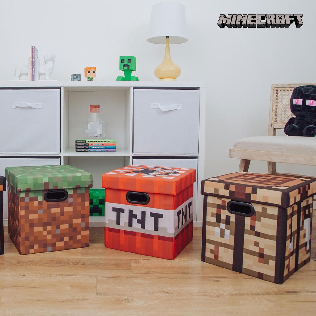 Minecraft 13-Inch Storage Bin Cube Organizers With Lid | Set Of 3