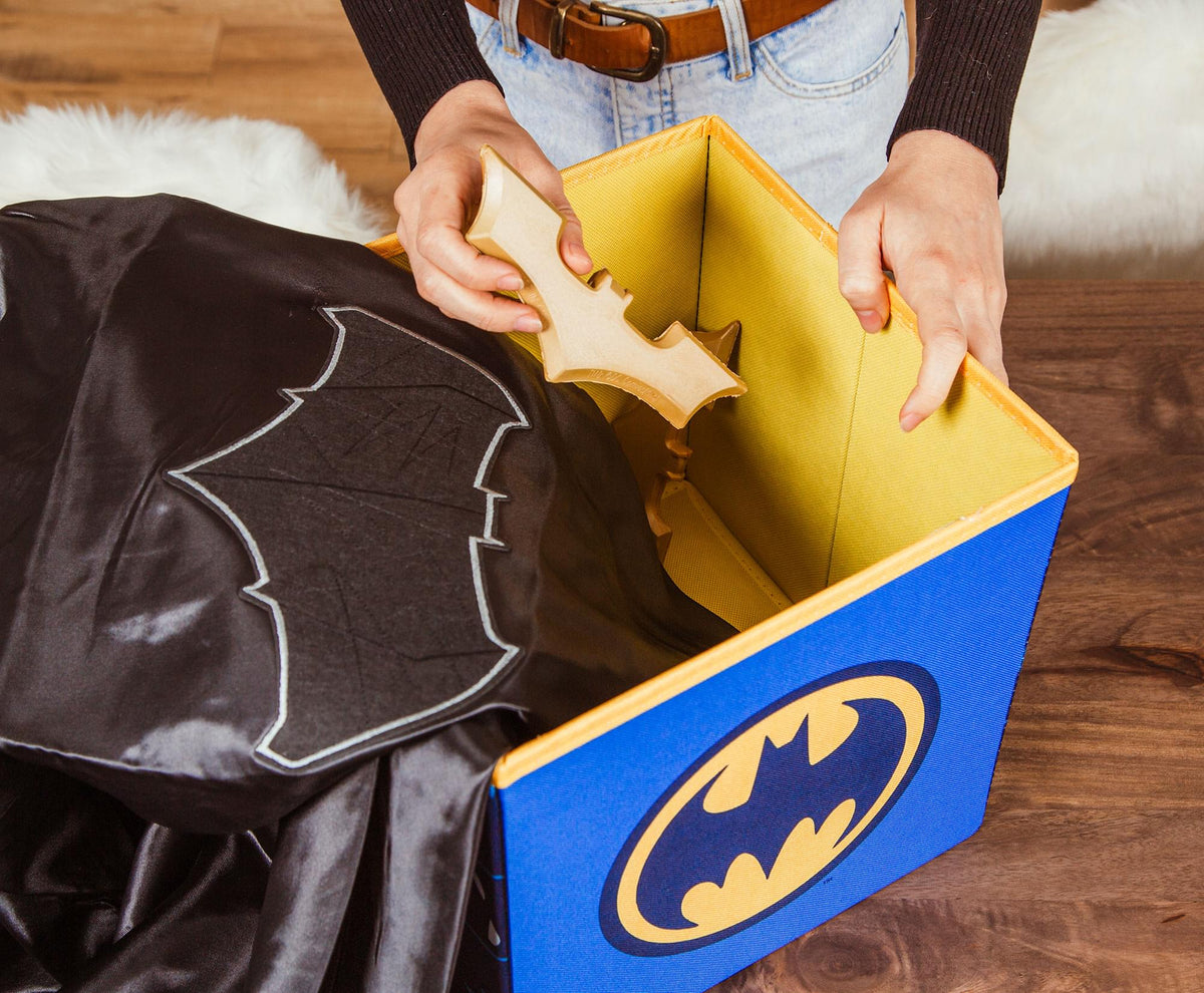 DC Comics Batman Logo Storage Bin Cube Organizer | 11 Inches