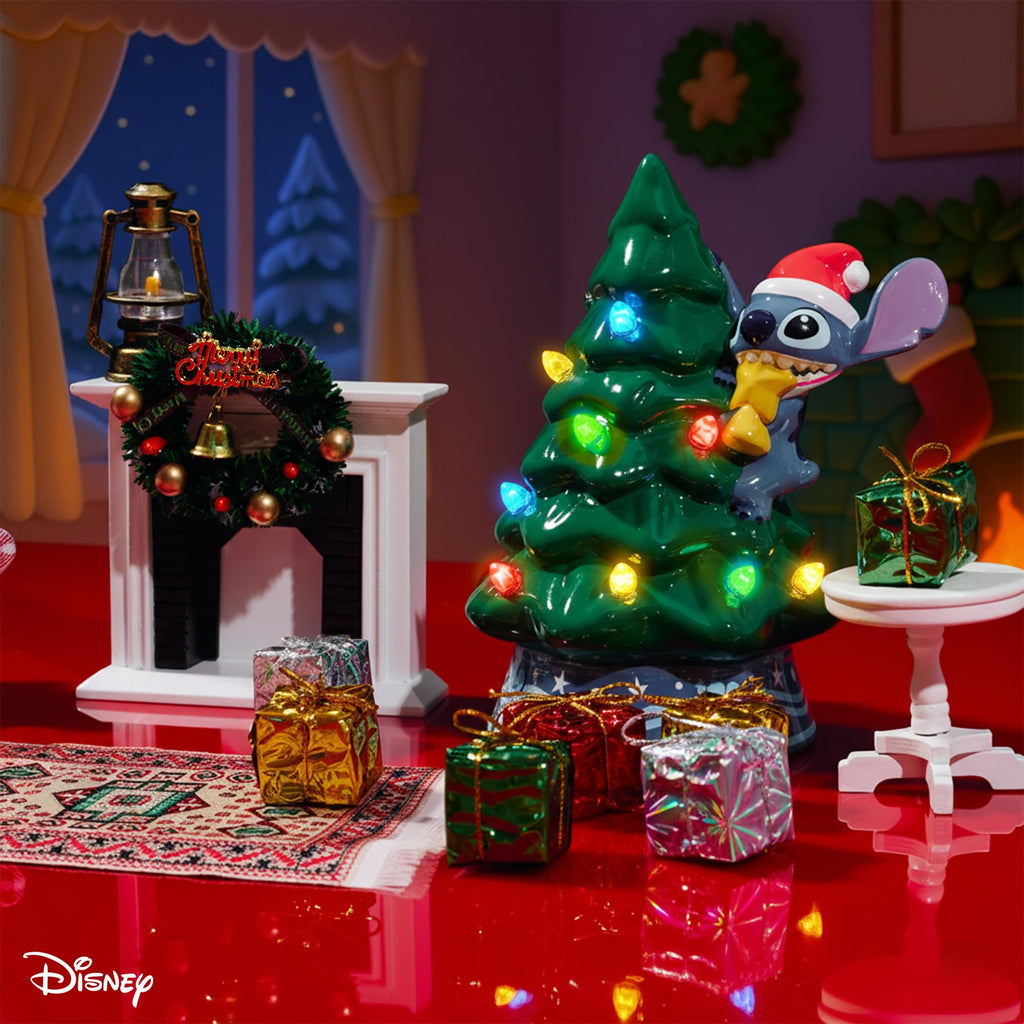 Disney Lilo & Stitch Light-Up Ceramic Christmas Tree | 6 Inches Tall