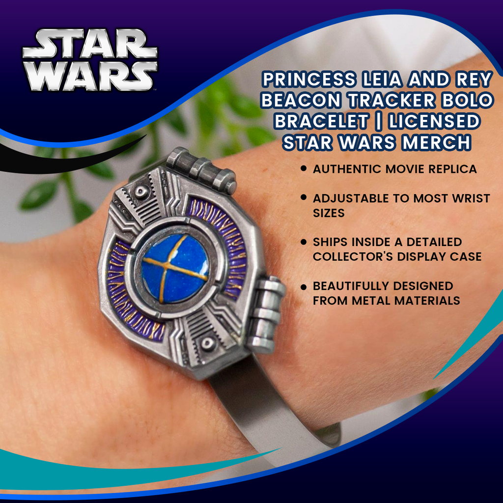 Princess Leia and Rey Beacon Tracker Bolo Bracelet | Licensed Star Wars Merch