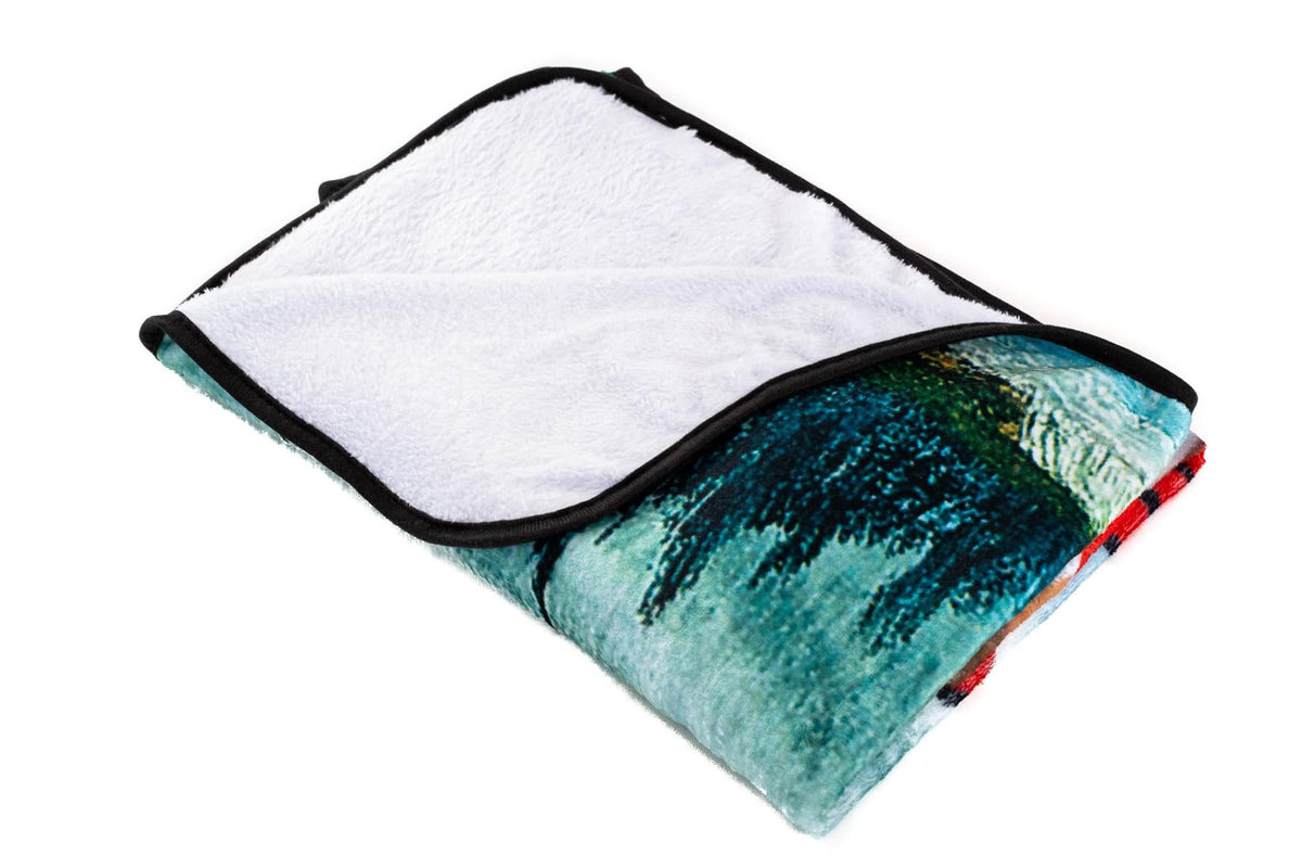 Bob Ross Design Soft and Cozy Throw Size Fleece Plush Blanket | 45 x 60 Inches