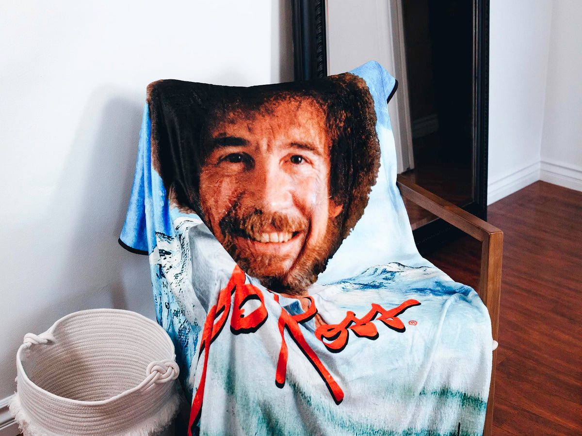 Bob Ross Design Soft and Cozy Throw Size Fleece Plush Blanket | 45 x 60 Inches