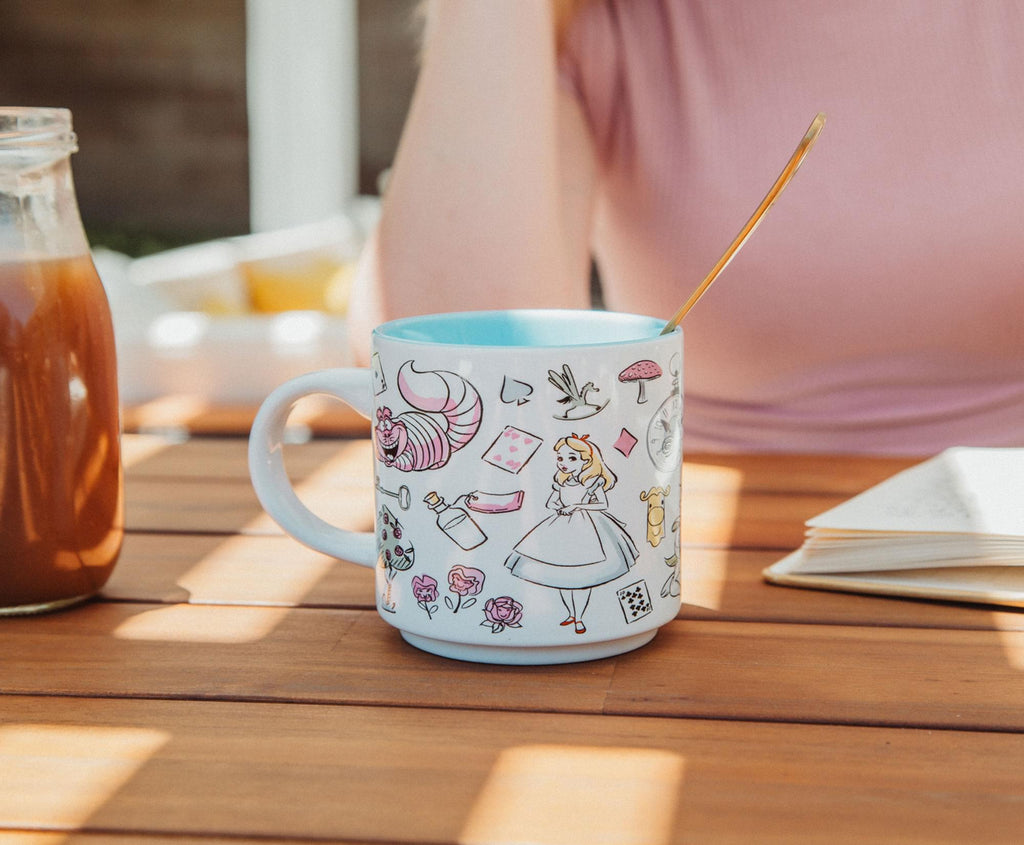 Disney Alice In Wonderland Icons Single Stackable Ceramic Mug | Holds 13 Ounces