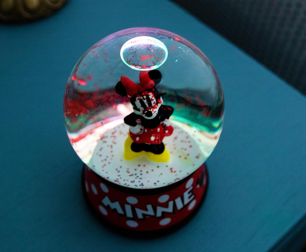 Disney Minnie Mouse Light-Up Collectible Snow Globe | 6 Inches Tall