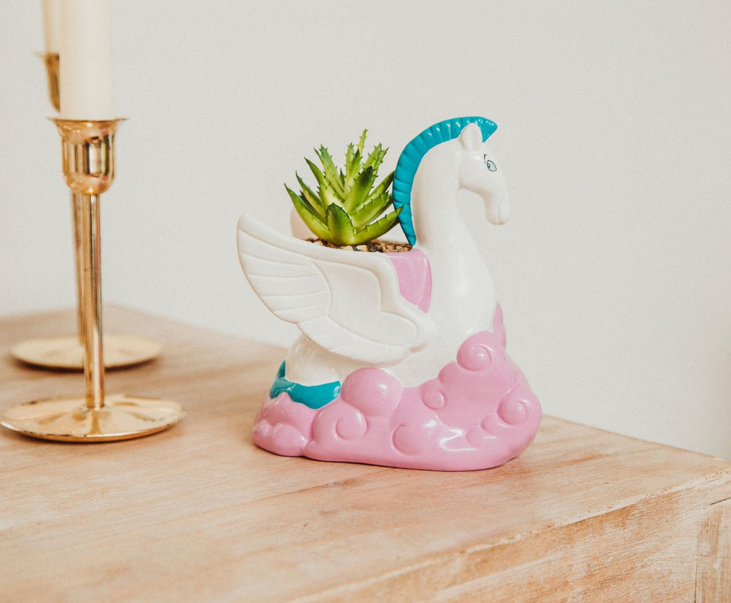 Disney Hercules Pegasus 3-Inch Ceramic Mini Planter With Artificial Succulent