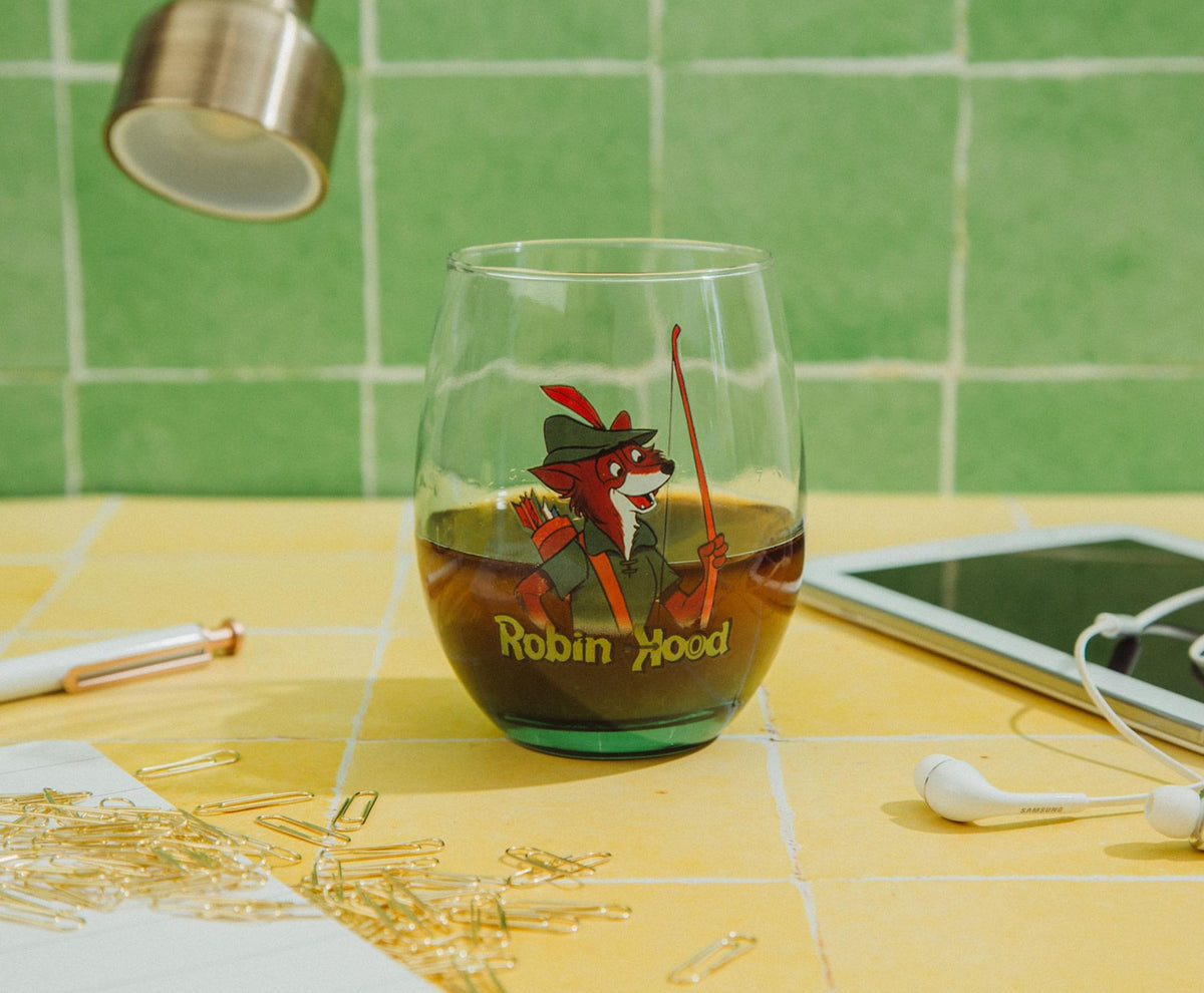 Disney Robin Hood Stemless Wine Glass | Holds 20 Ounces