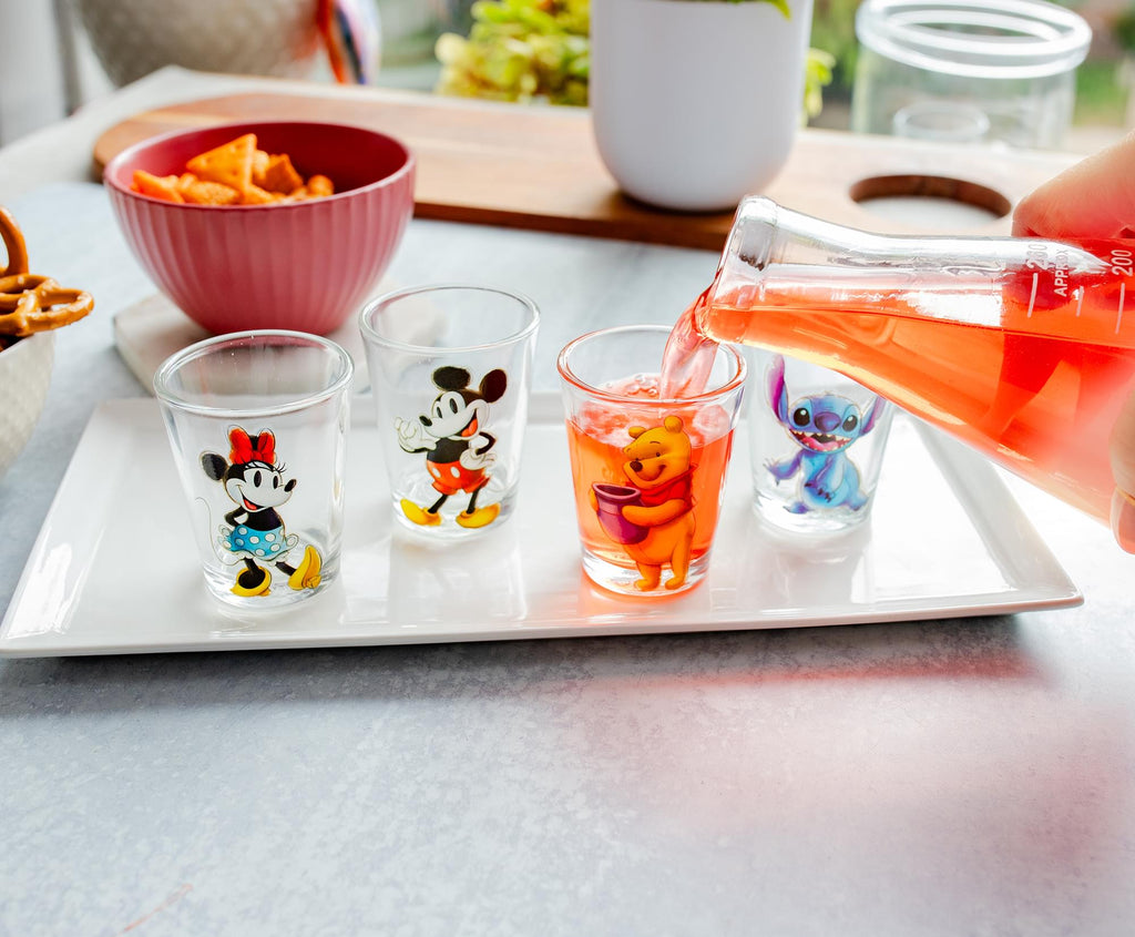 Disney Classic Characters 2-Ounce Mini Shot Glasses | Set of 4
