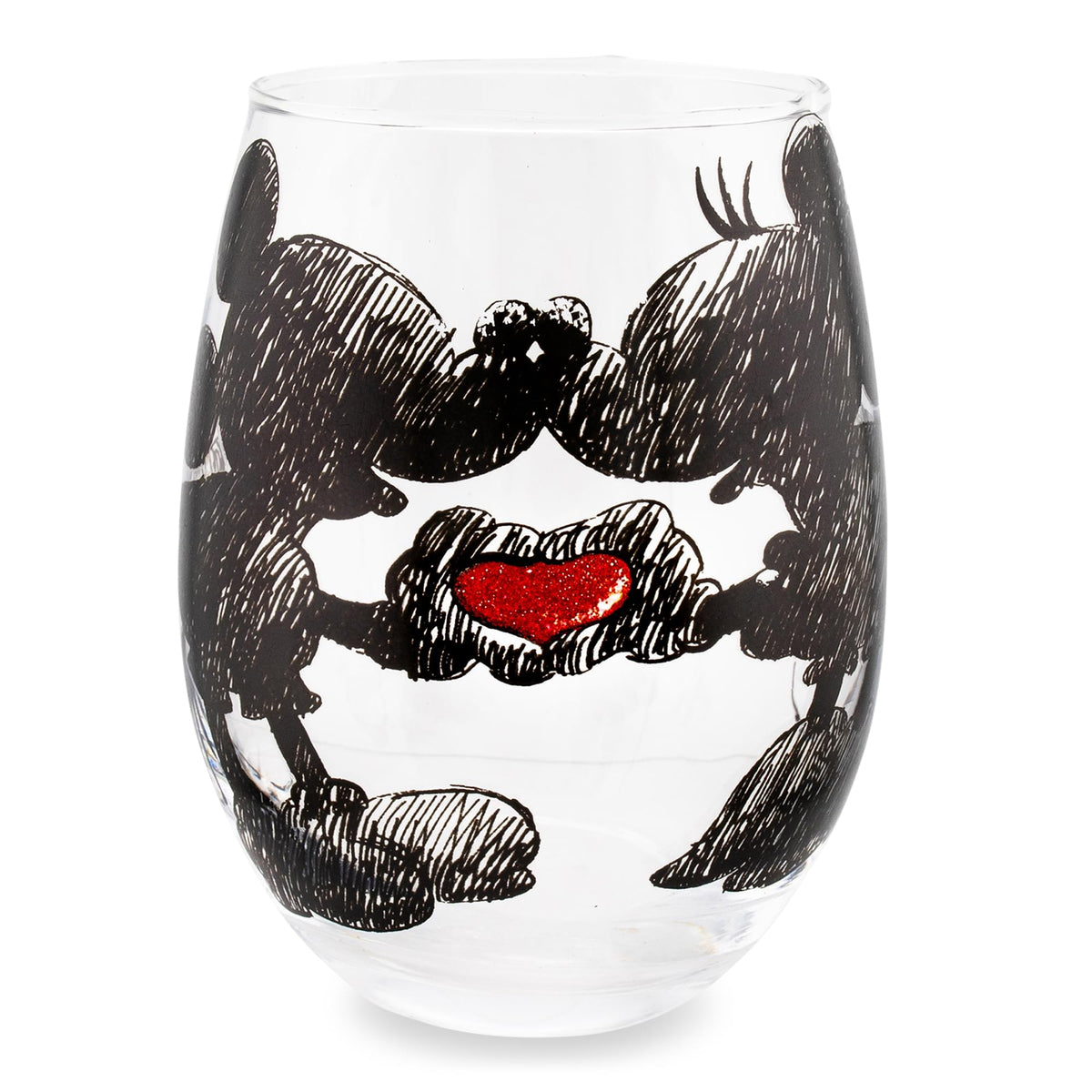 Disney Mickey and Minnie Sketchbook Stemless Wine Glass | Holds 20 Ounces
