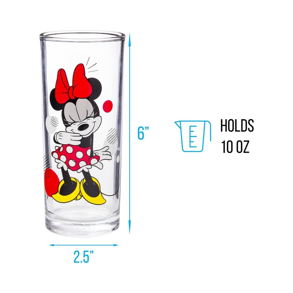 Disney Minnie Mouse 10-Ounce Glass Tumblers | Set Of 4