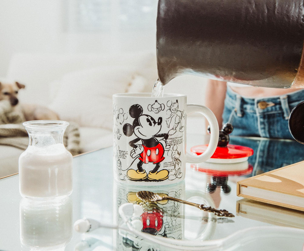 Disney Mickey Mouse Sketchbook Ceramic Mug With Lid | Holds 18 Ounces