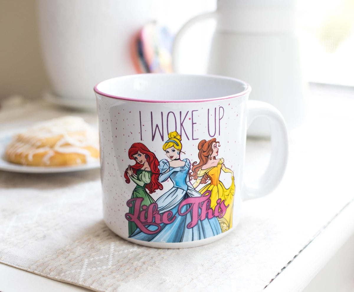 Disney Princess "I Woke Up Like This" Ceramic Camper Mug | Holds 20 Ounces