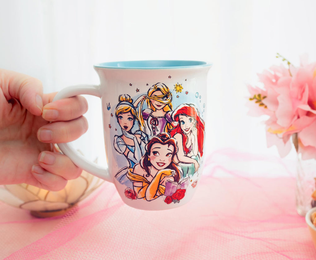 Disney Princess "I Woke Up Like This" Wide Rim Ceramic Mug | Holds 16 Ounces