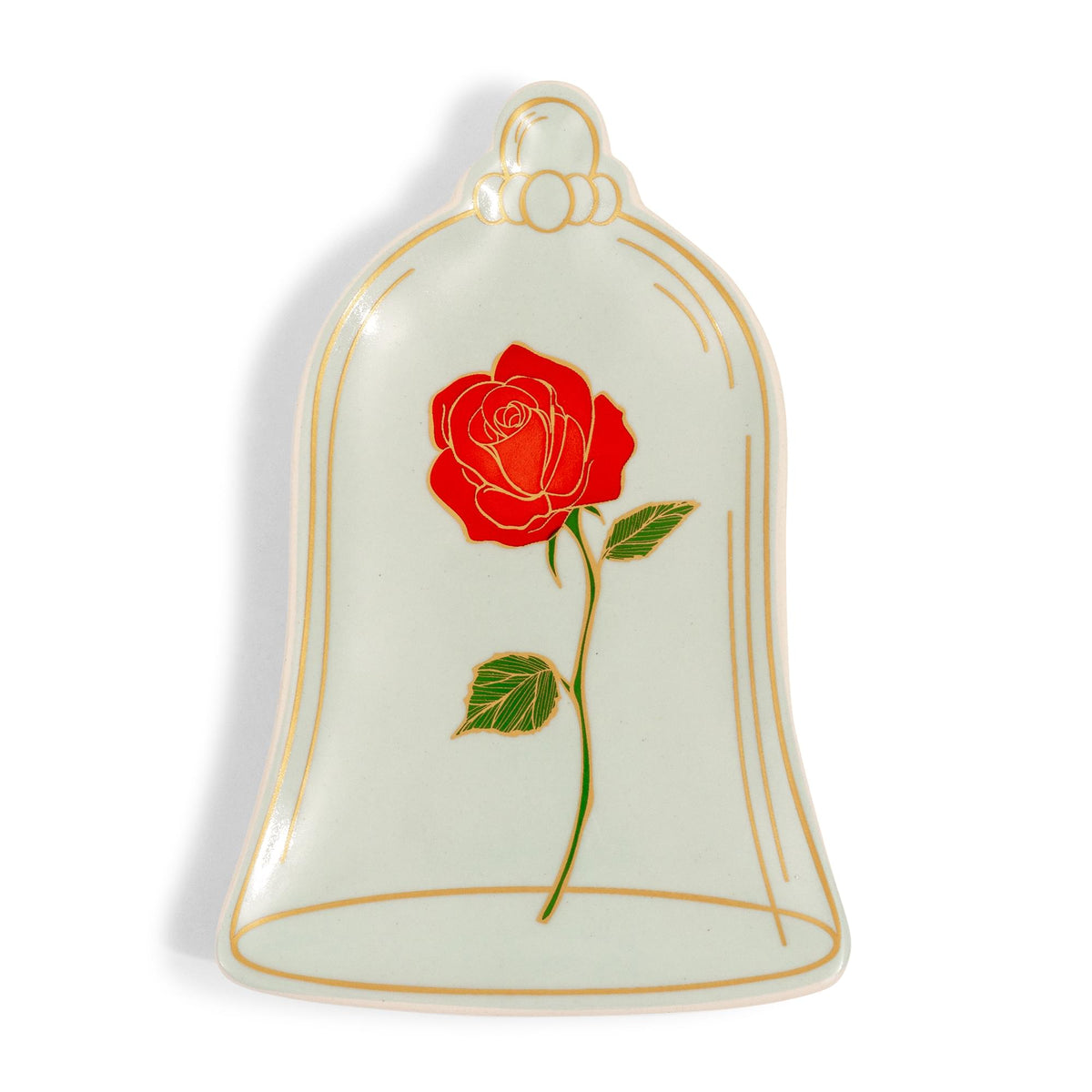 Disney Beauty and The Beast Enchanted Rose Sculpted Ceramic Trinket Tray