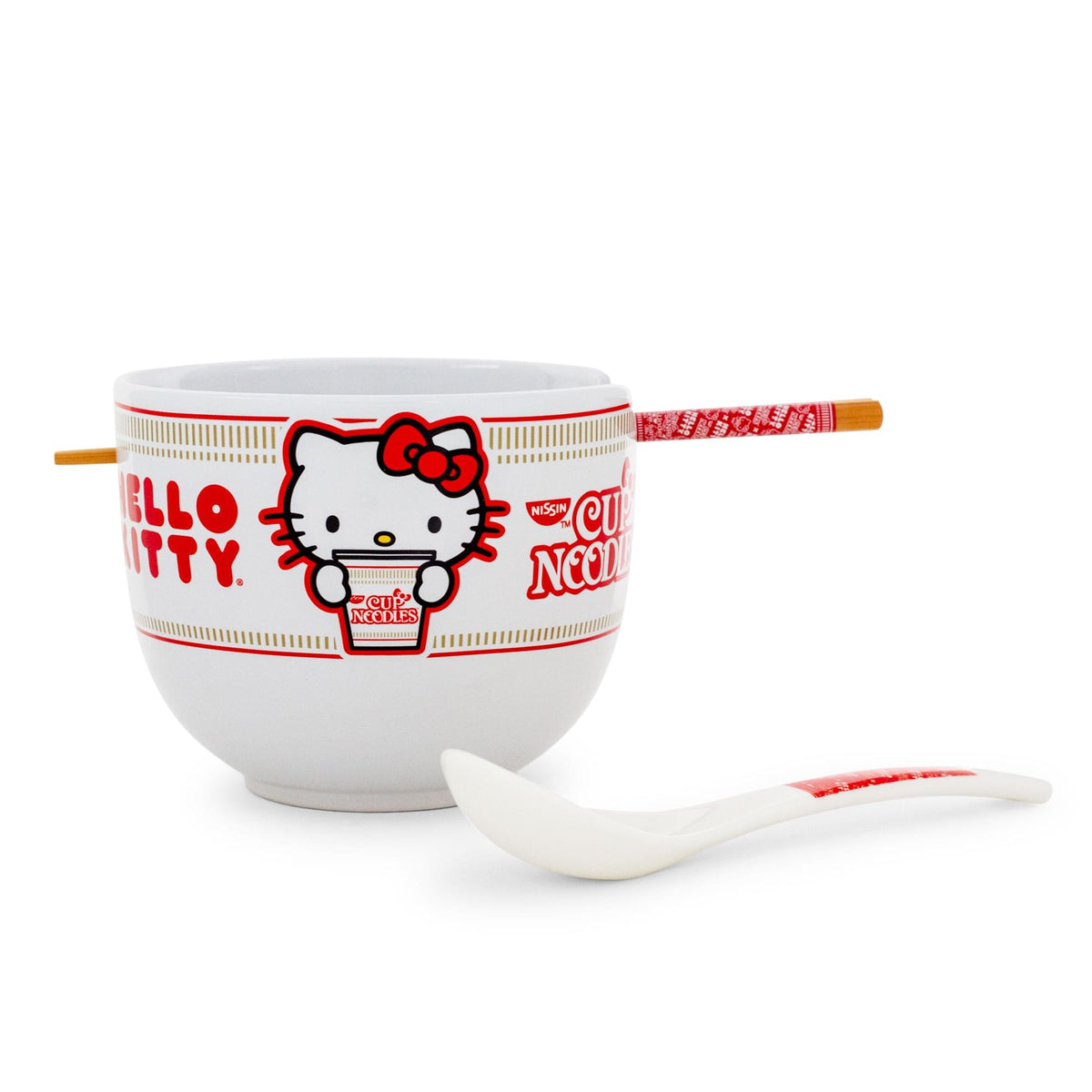 Sanrio Hello Kitty x Nissin 20-Ounce Ramen Bowl With Chopsticks and Spoon