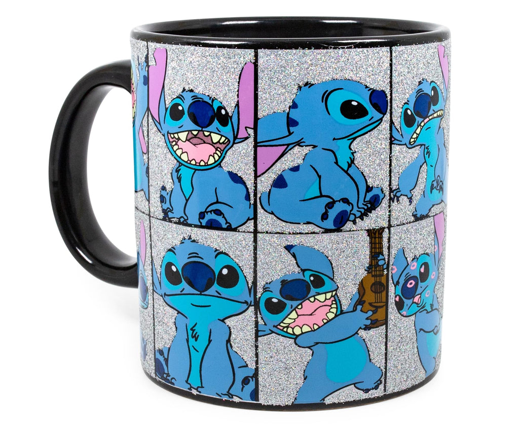 Disney Lilo & Stitch Glitter Collage Ceramic Mug | Holds 20 Ounces