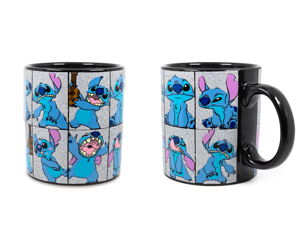 Disney Lilo & Stitch Glitter Collage Ceramic Mug | Holds 20 Ounces