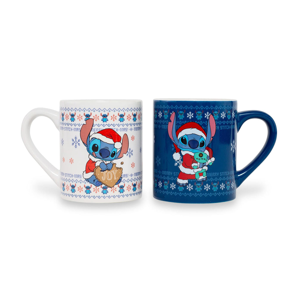 Disney Lilo & Stitch Holiday Sweaters Ceramic Mugs | Set of 2