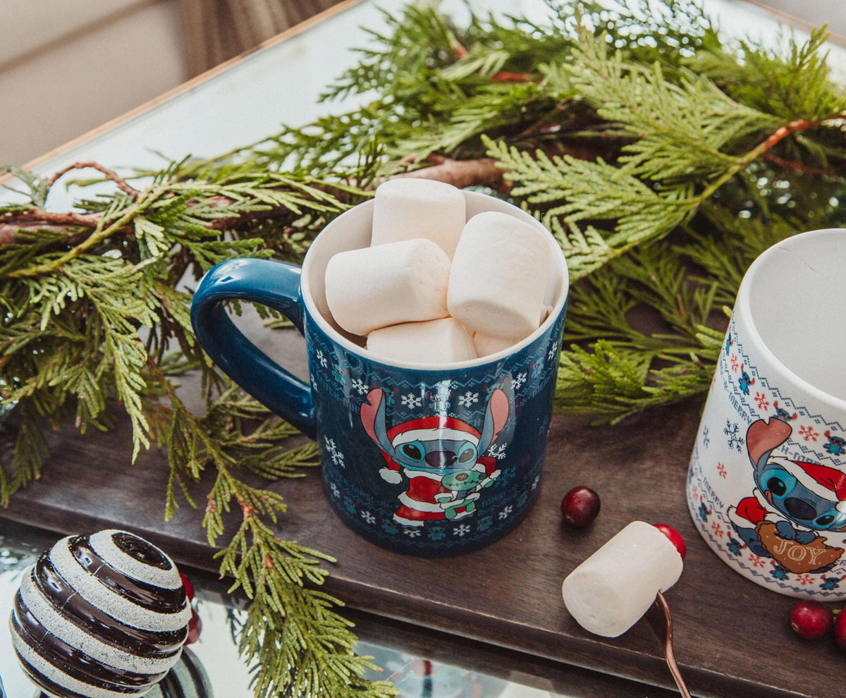 Disney Lilo & Stitch Holiday Sweaters Ceramic Mugs | Set of 2