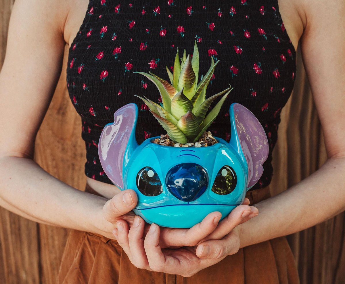 Disney Stitch Face Large Ceramic Planter | 5x5x7 Inches