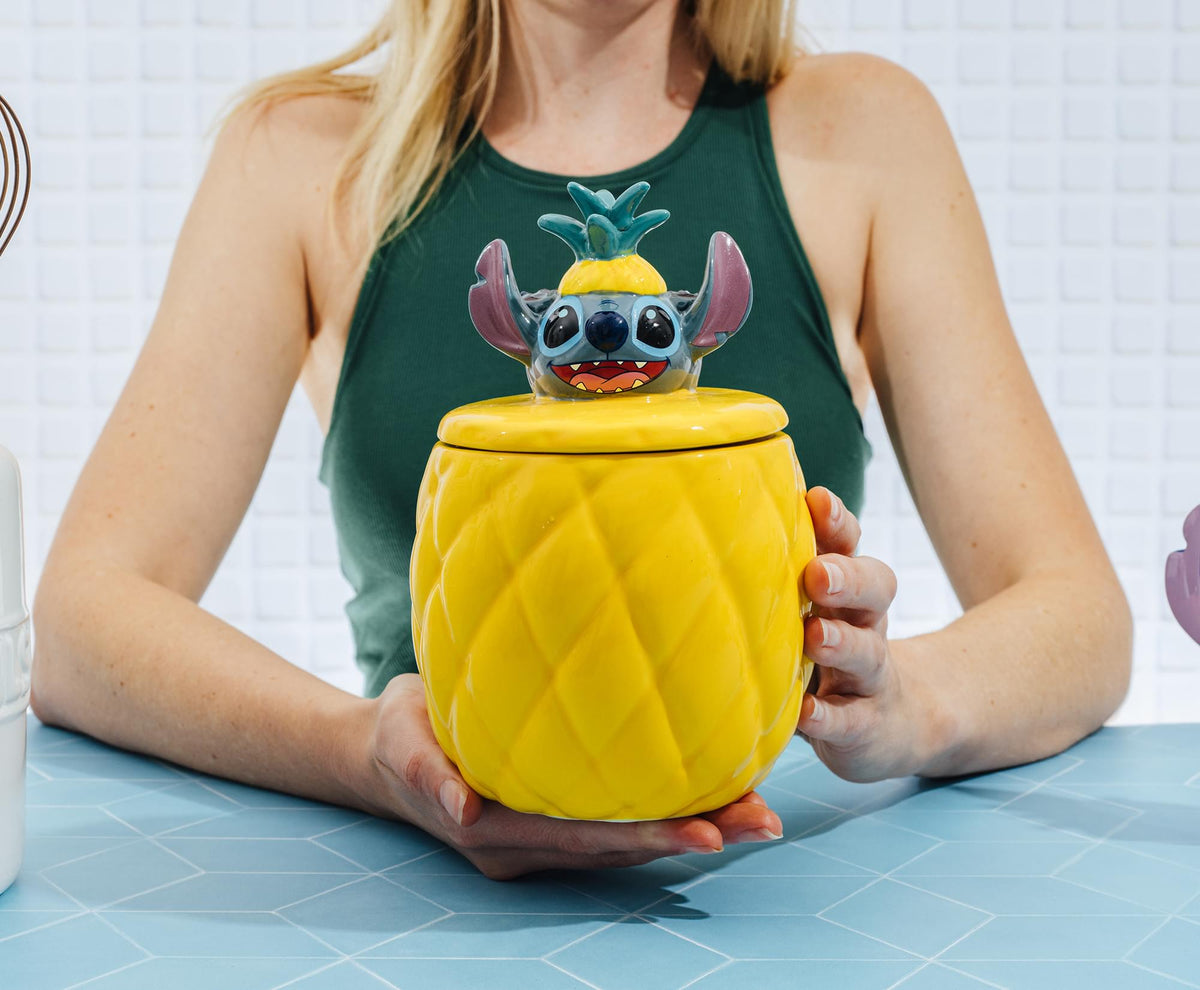 Disney Lilo & Stitch Pineapple 8-Inch Sculpted Ceramic Snack Jar