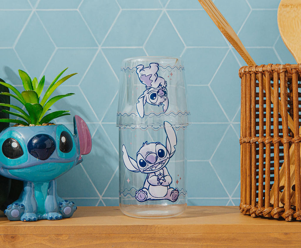 Disney Lilo & Stitch 18-Ounce Glass Pitcher and 8-Ounce Cup