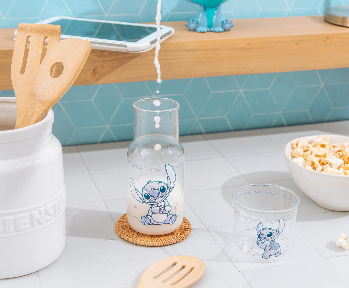 Disney Lilo & Stitch 18-Ounce Glass Pitcher and 8-Ounce Cup