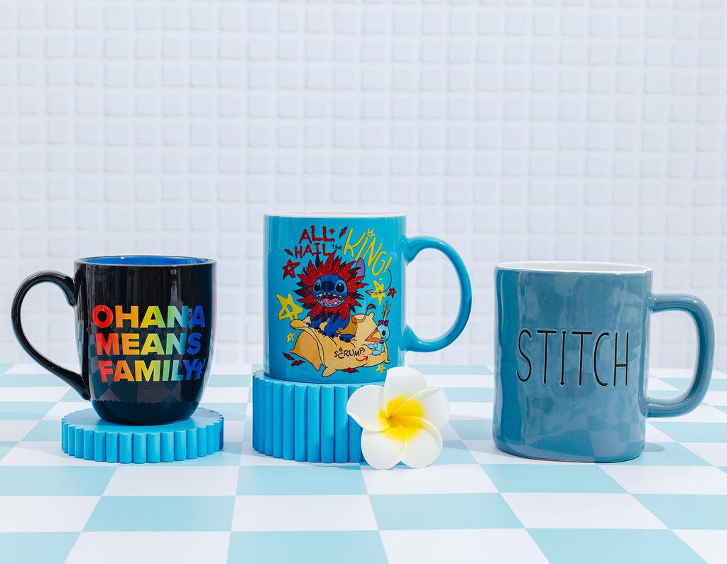Disney Lilo & Stitch "All Hail The King" Ceramic Glitter Mug | Holds 20 Ounces
