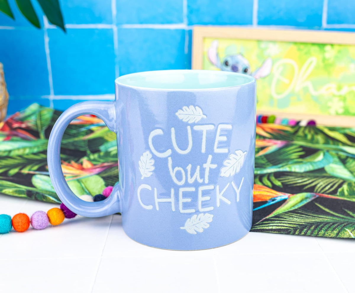 Disney Lilo & Stitch "Cute But Cheeky" Wax-Resist Ceramic Mug | Holds 20 Ounces