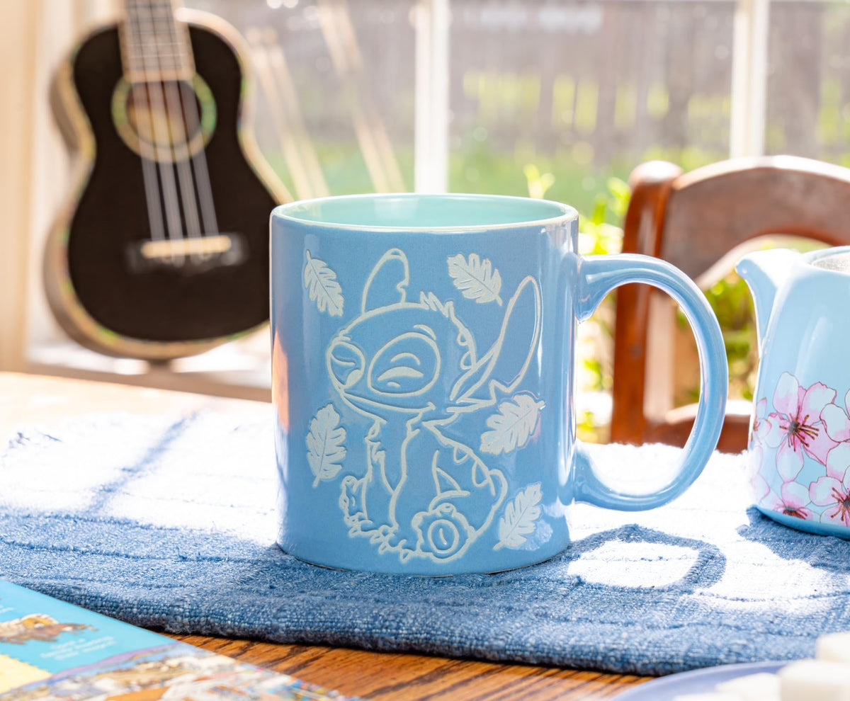 Disney Lilo & Stitch "Cute But Cheeky" Wax-Resist Ceramic Mug | Holds 20 Ounces