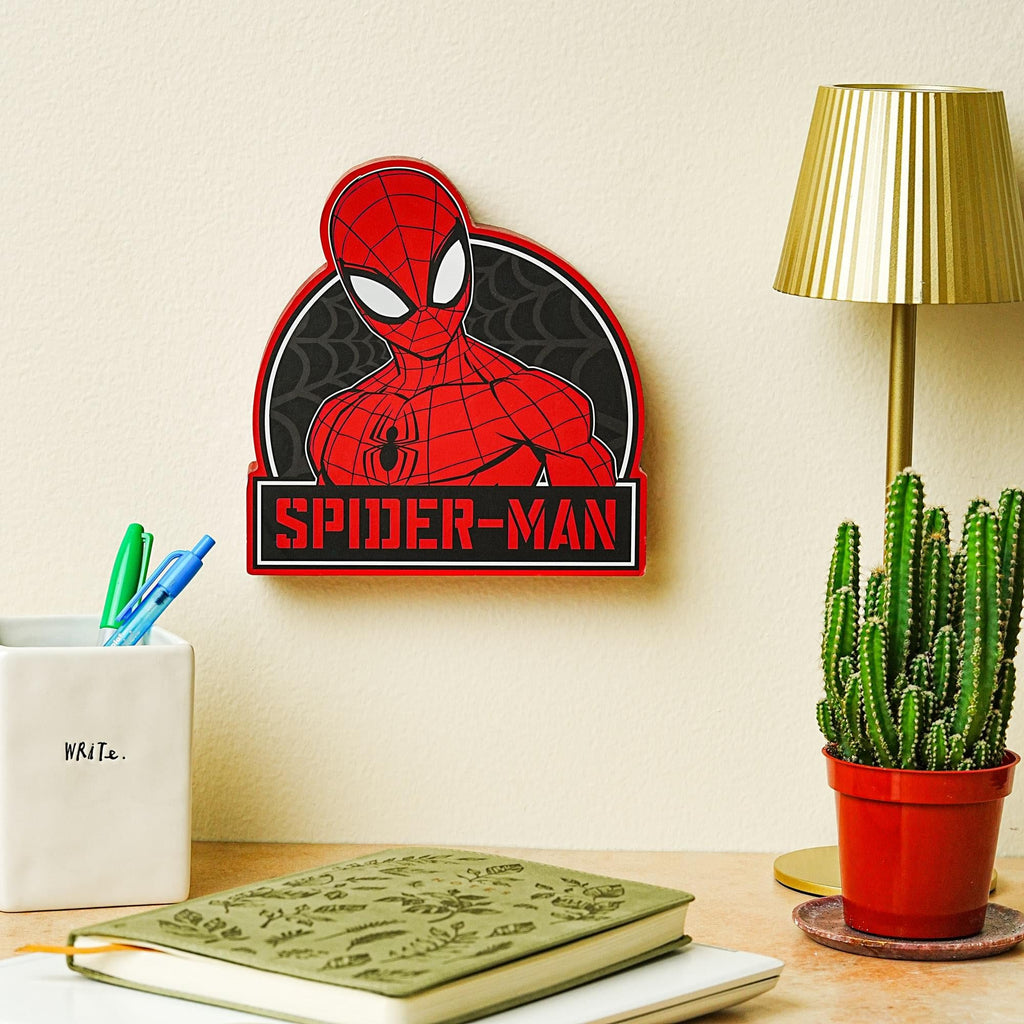 Marvel Spider-Man Die-Cut Wooden Wall Art Sign | 8 x 7 Inches