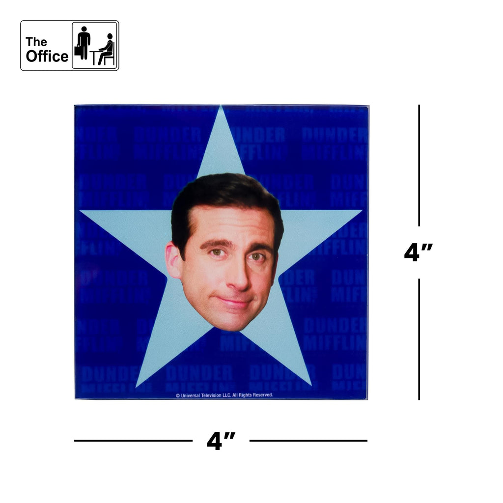 The Office Star Faces Glass Drink Coasters | Set of 4