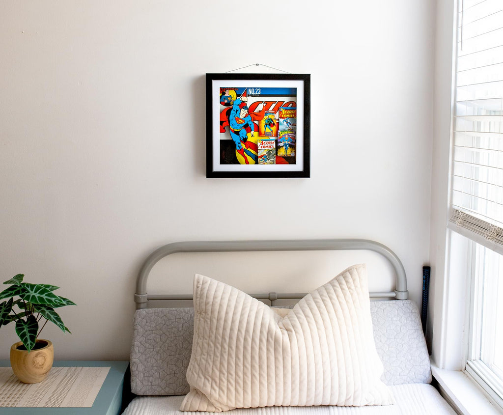 DC Comics Superman #23 Wood Frame 3D Shadow Box Wall Art | 14 x 14 Inches