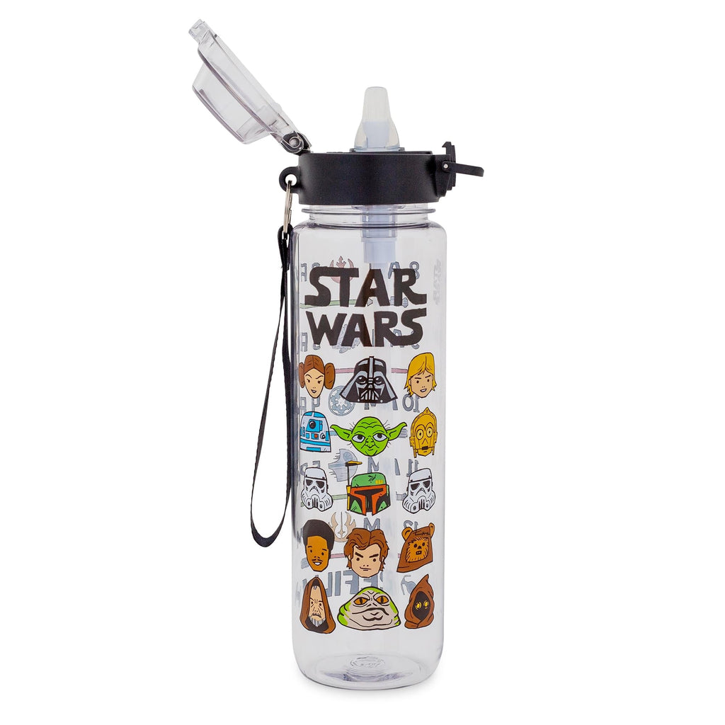 Star Wars Characters 33-Ounce Plastic Water Bottle With Timetable