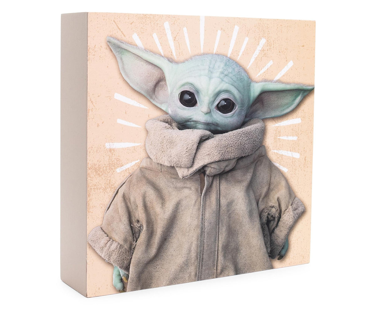 Star Wars The Mandalorian The Child 6 x 6 Inch Wood Box Sign