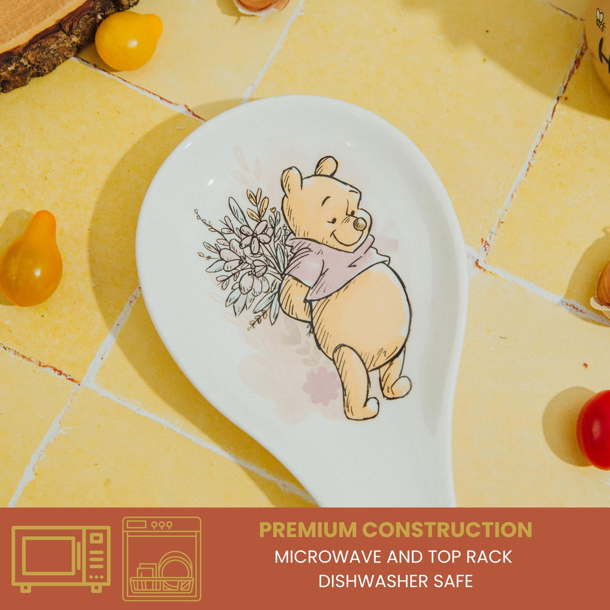 Disney Winnie the Pooh Floral Ceramic Spoon Rest Holder