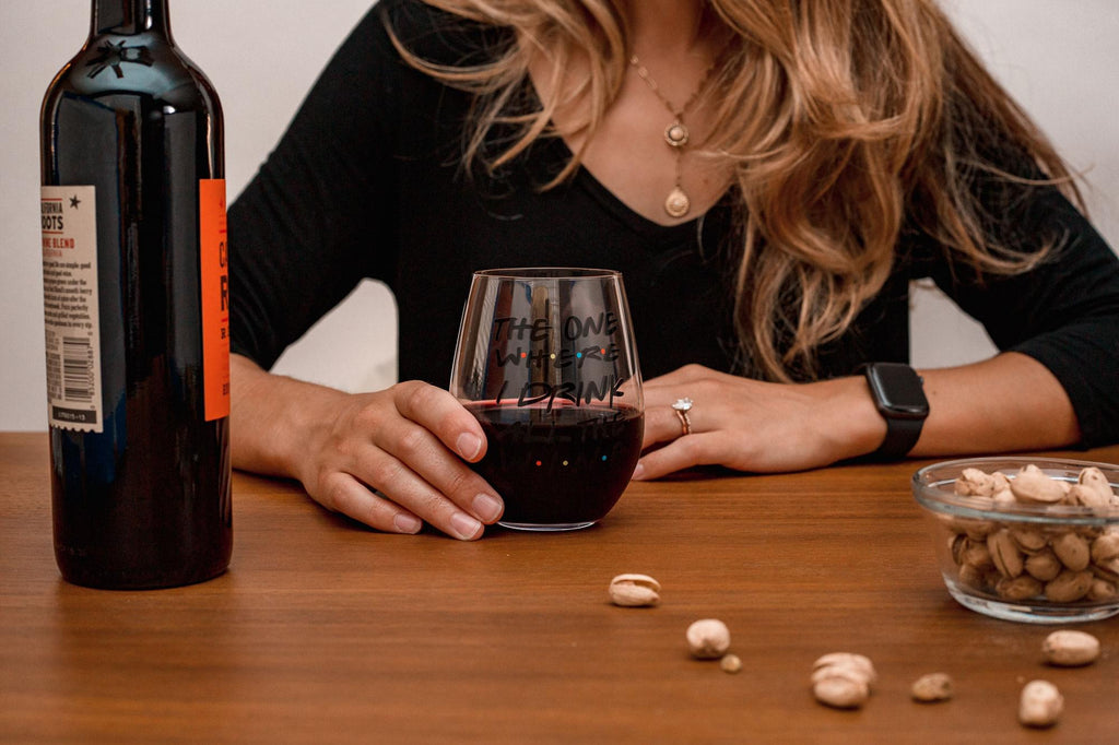"The One Where I Drink All The Wine" Friends Inspired Stemless Wine Glass | Holds 20 Ounces