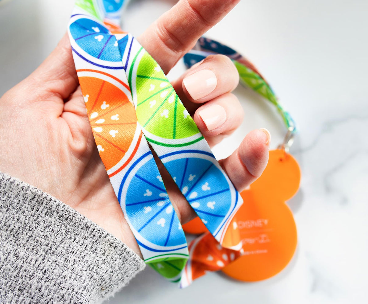Disney Mickey Mouse Fruit Lanyard With Orange Charm